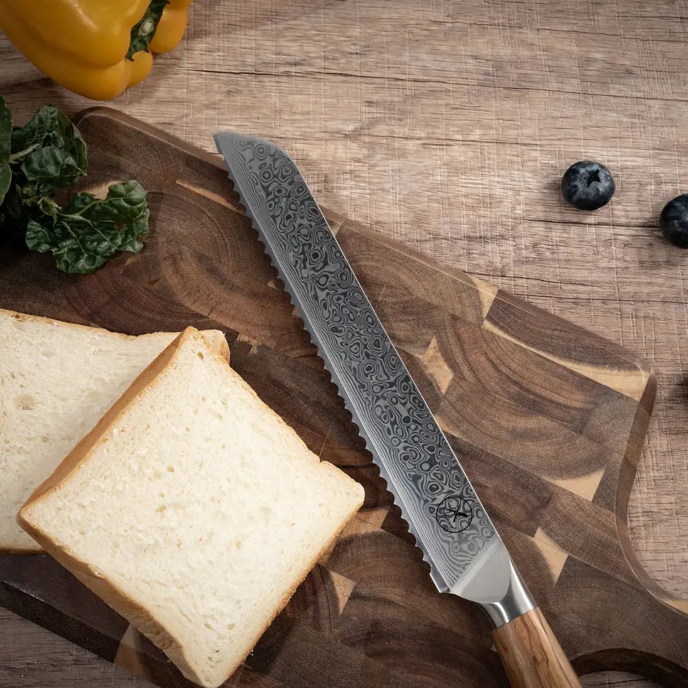 Damast Brotmesser Olive damastop.shop - Damastshop