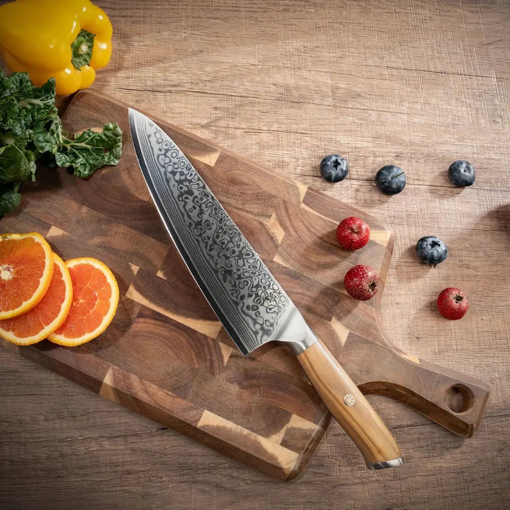 Damast Chefmesser Olive damastop.shop - Damastshop