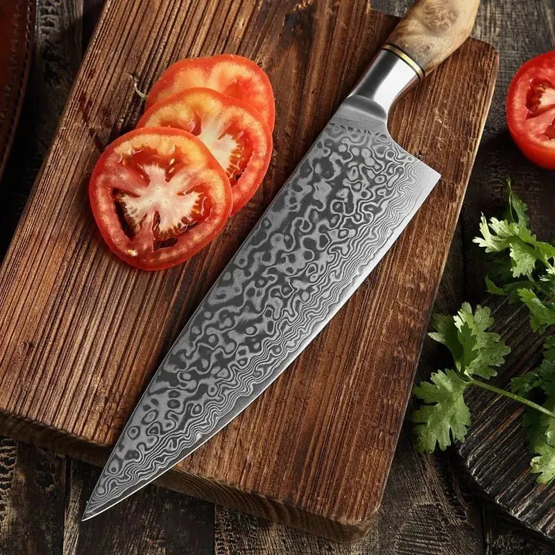 Damast Messer 3er Set Bergahorn damastop.shop - Damastshop