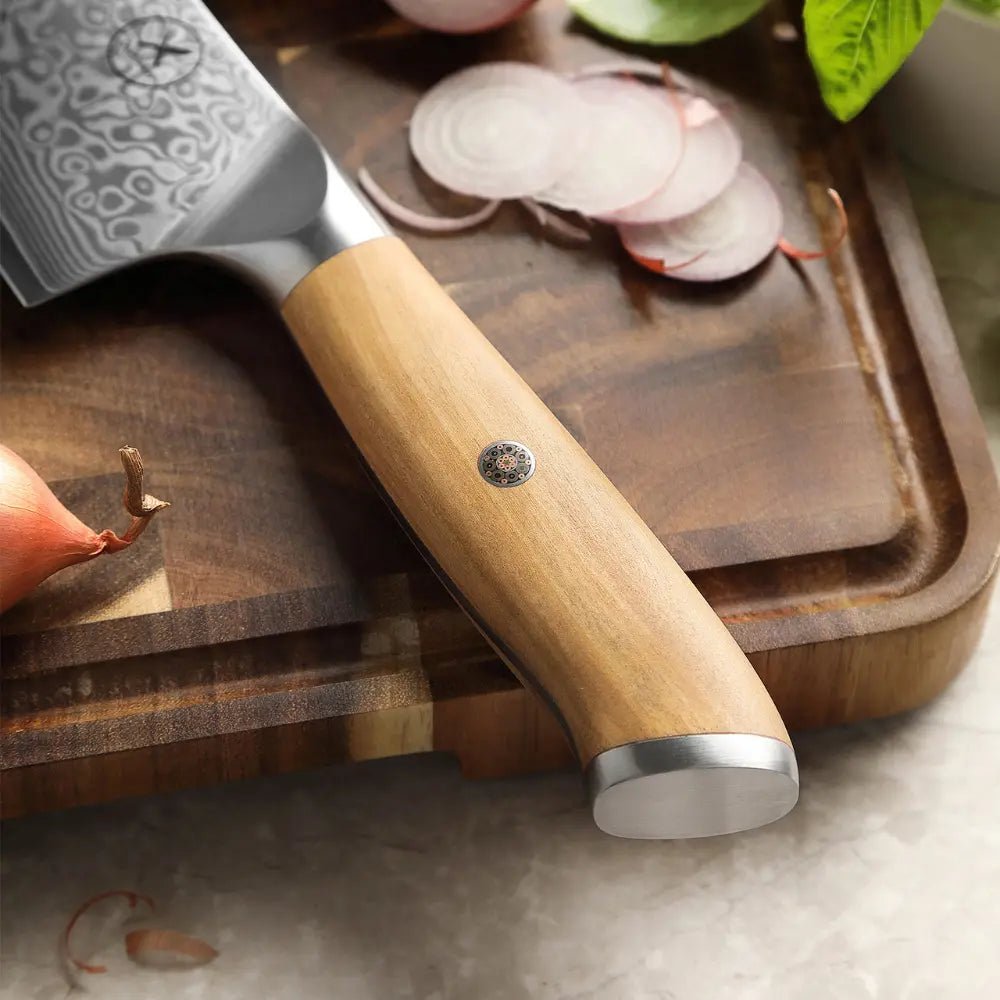 Damast Messer 3er Set Olive damastop.shop - Damastshop
