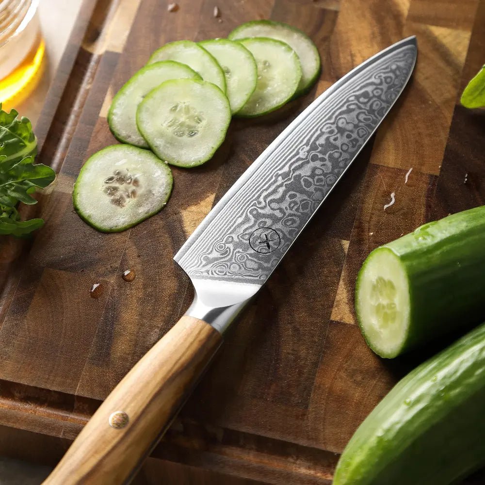 Damast Messer 3er Set Olive damastop.shop - Damastshop