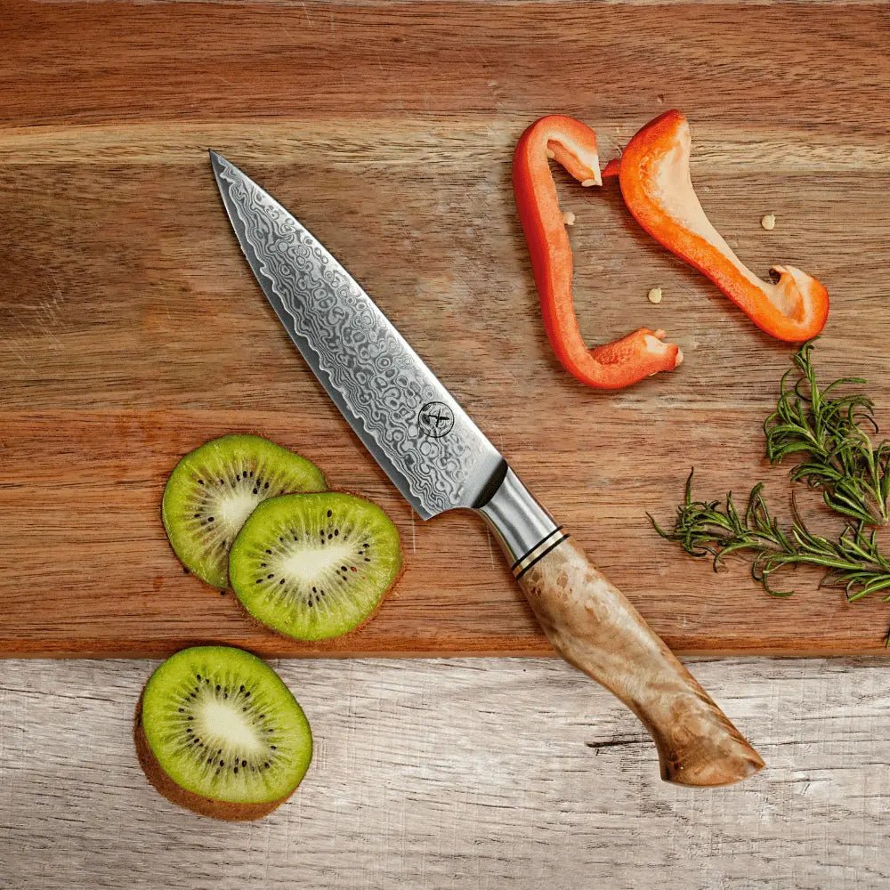 Damast Messer 5er Set Bergahorn damastop.shop - Damastshop