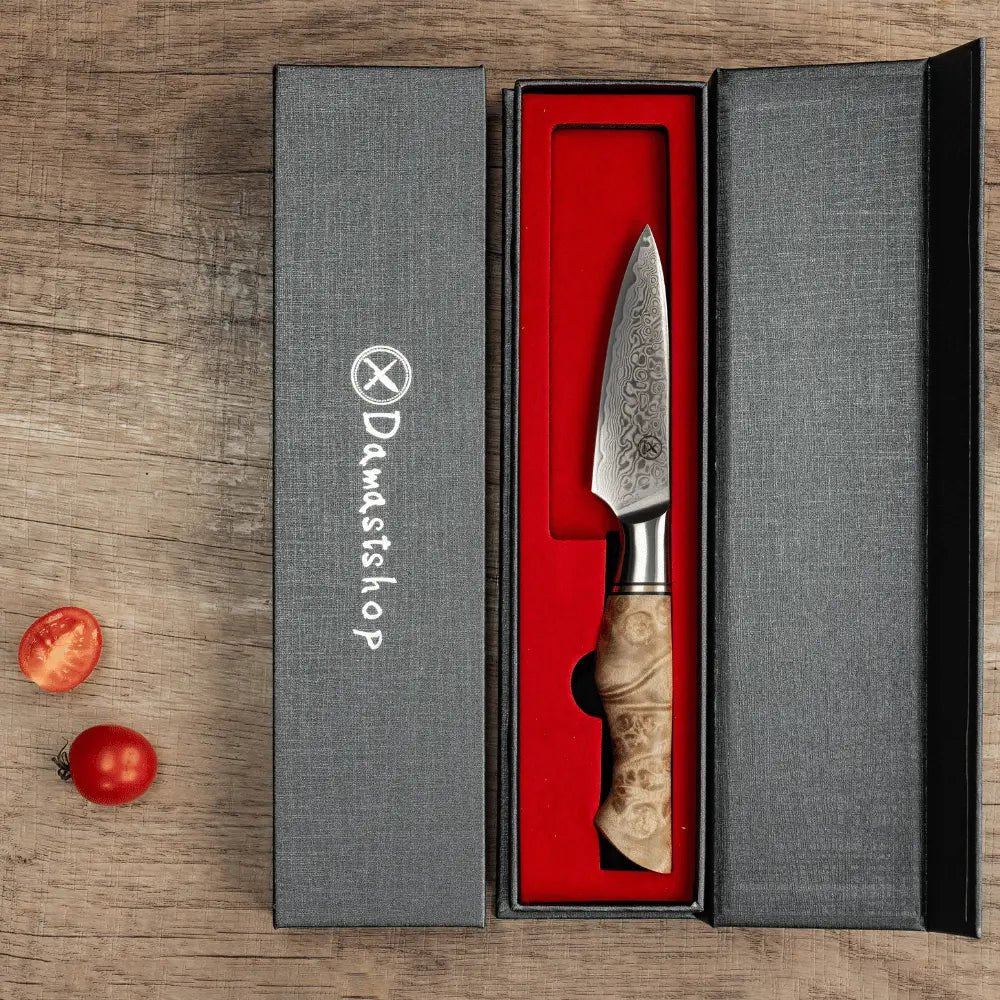Damast Messer 5er Set Bergahorn damastop.shop - Damastshop
