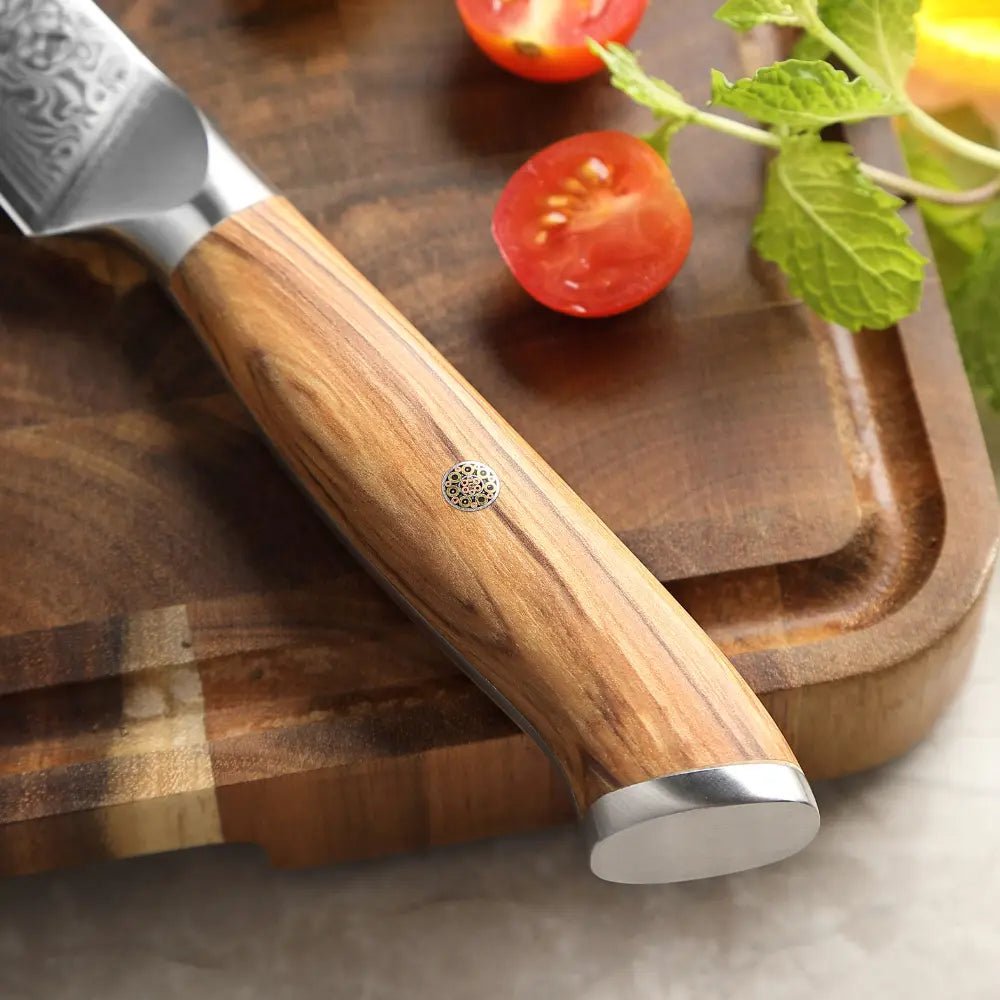 Damast Messer 5er Set Olive damastop.shop - Damastshop