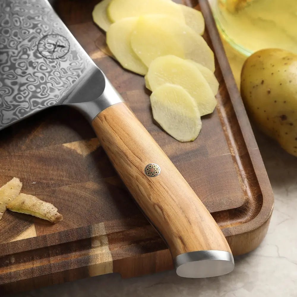 Damast Messer 7er Set Olive damastop.shop - Damastshop