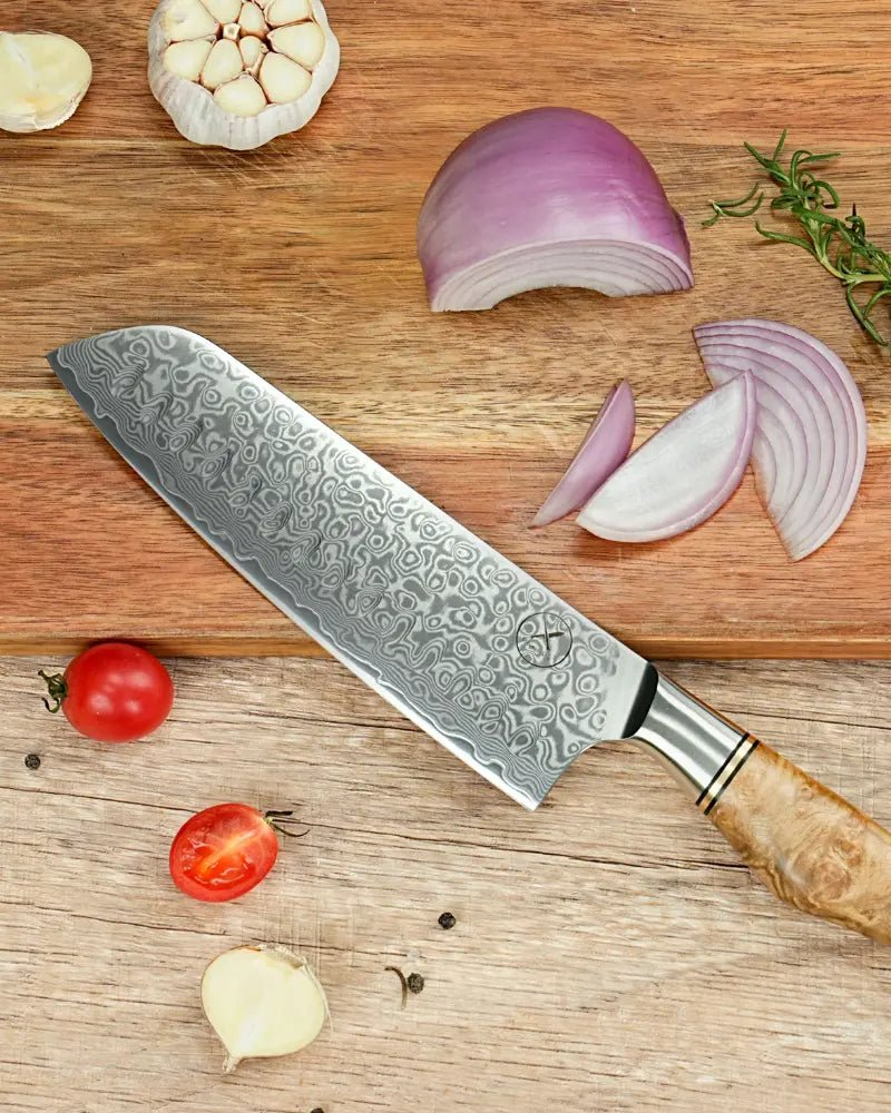 Damast Santoku Bergahorn Vorteilspaket 🎁 damastop.shop - Damastshop