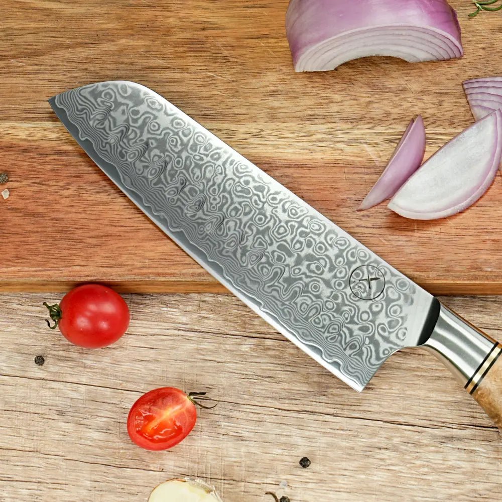 Damast Santoku Bergahorn Vorteilspaket 🎁 damastop.shop - Damastshop