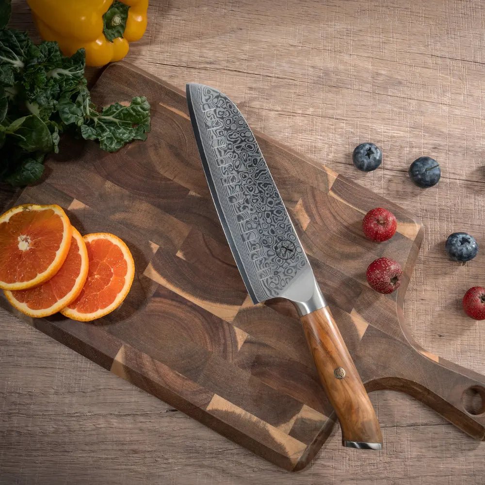Damast Santoku Olive damastop.shop - Damastshop
