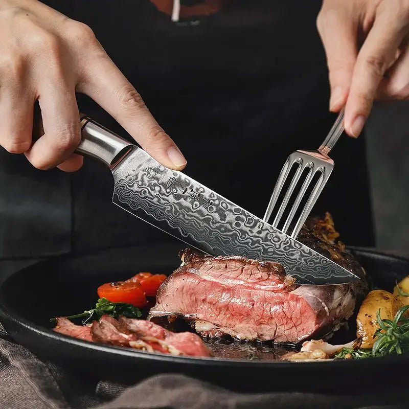 Damast Steakmesser Bergahorn 4er Geschenkset damastop.shop - Damastshop