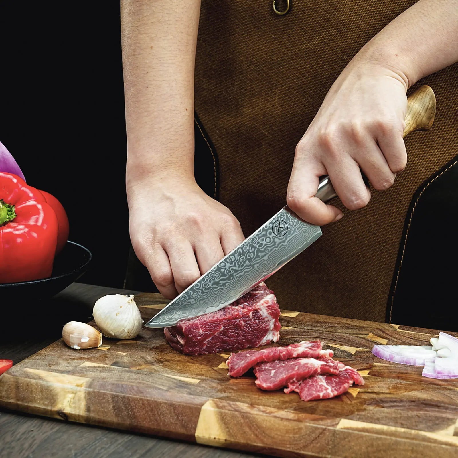 Damast Steakmesser Bergahorn 4er Geschenkset damastop.shop - Damastshop