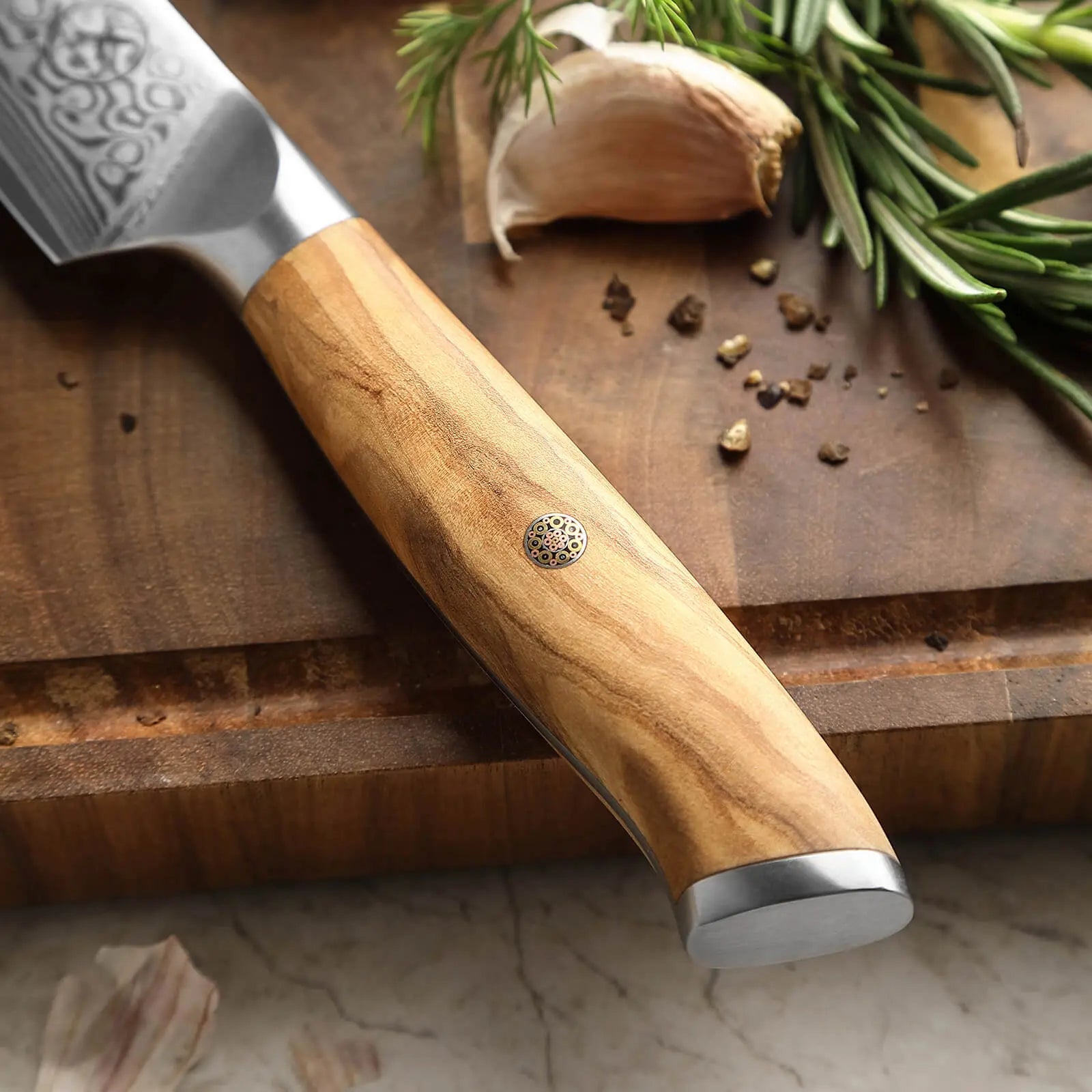 Damast Steakmesser Olive damastop.shop - Damastshop