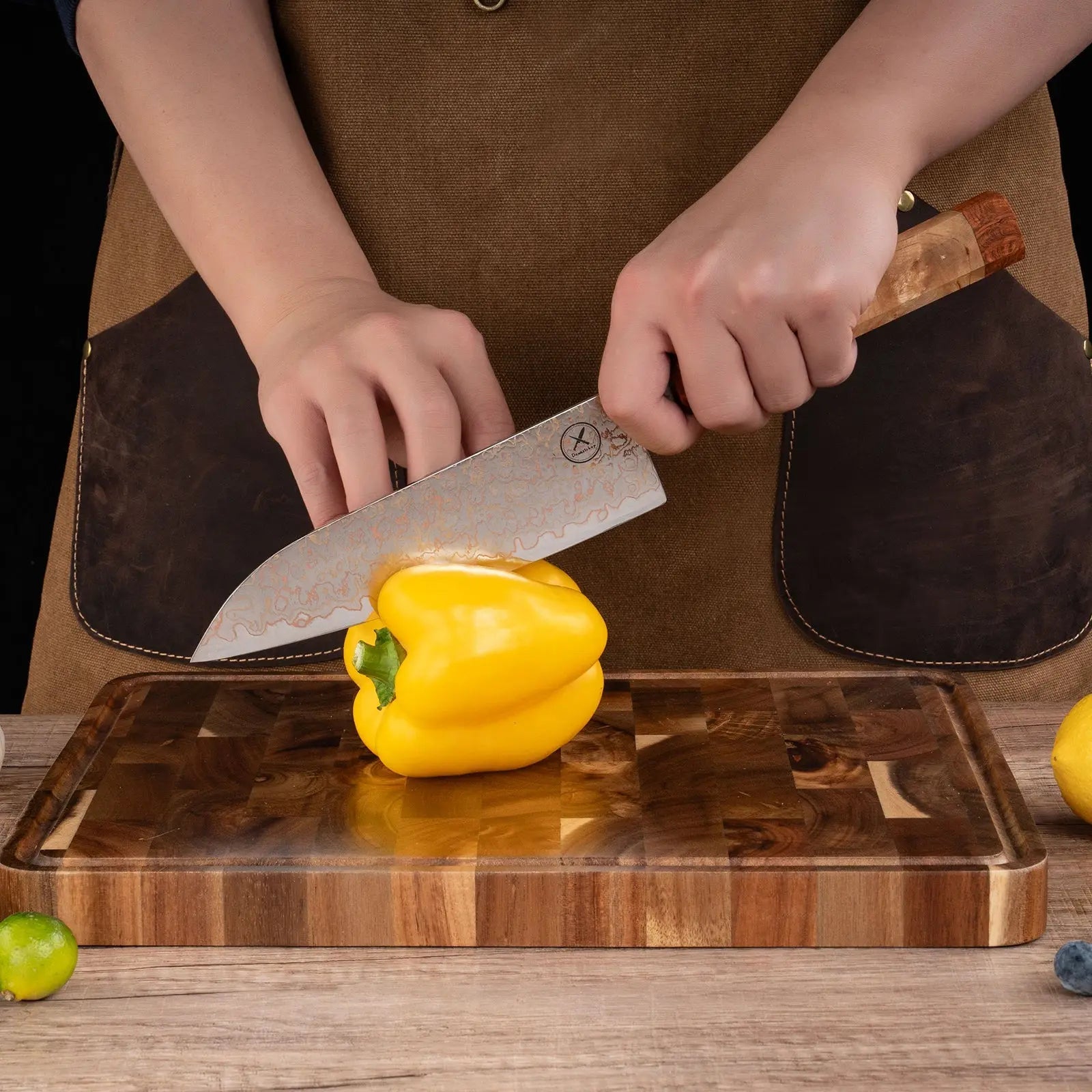Kupfer-Damast Chefmesser damastop.shop - Damastshop