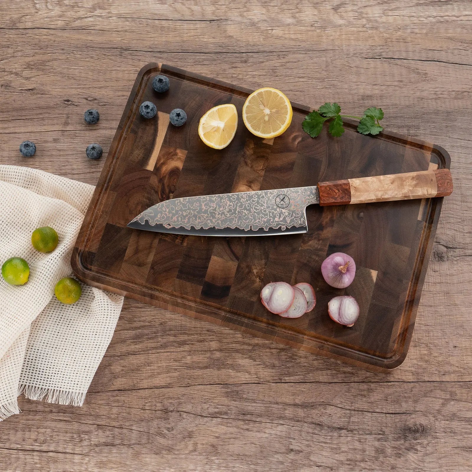 Kupfer-Damast Chefmesser damastop.shop - Damastshop
