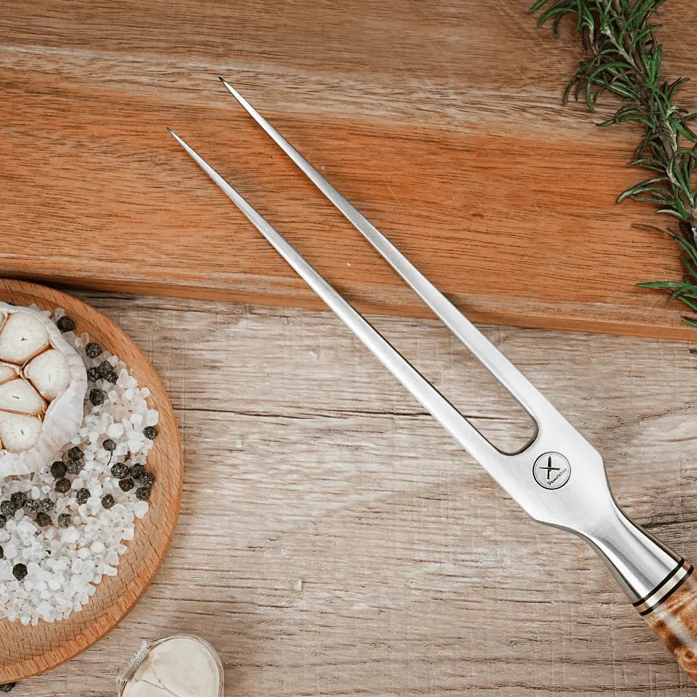 Geschmiedete Fleischgabel Bergahorn damastop.shop - Damastshop