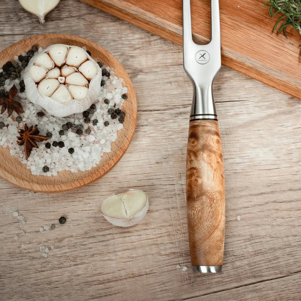 Geschmiedete Fleischgabel Bergahorn damastop.shop - Damastshop