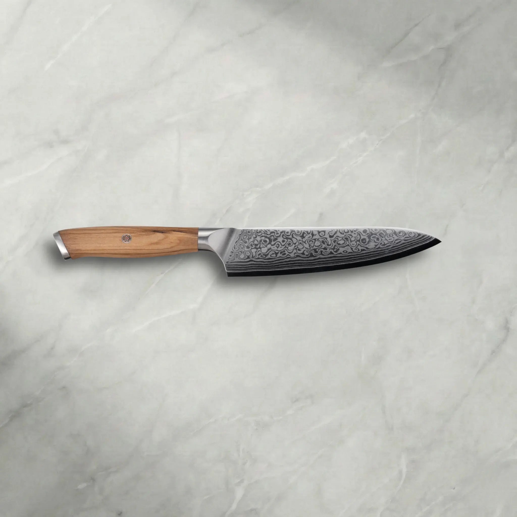 Personalisierbares Damast Universalmesser Olive damastop.shop - Damastshop