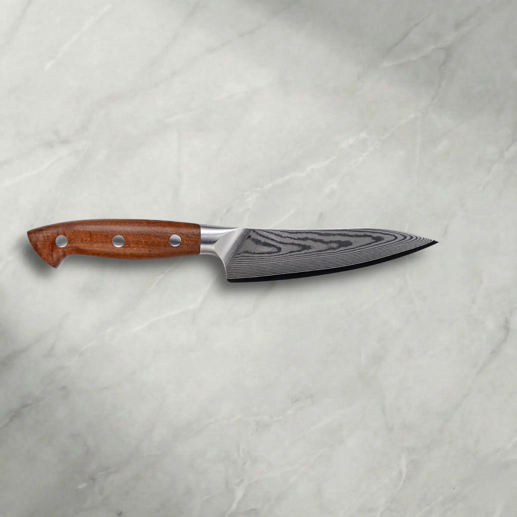 Personalisierbares Premium Damast Universalmesser Red Wood damastop.shop - Damastshop