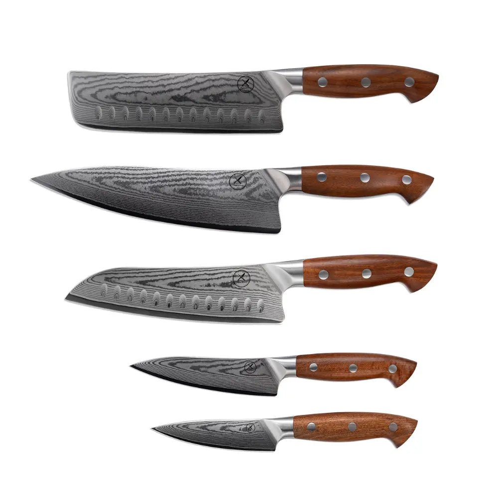 Premium Damast 5er Set Red Wood damastop.shop - Damastshop