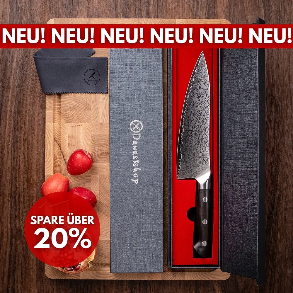 Premium Damast Chefmesser Ebenholz damastop.shop - Damastshop