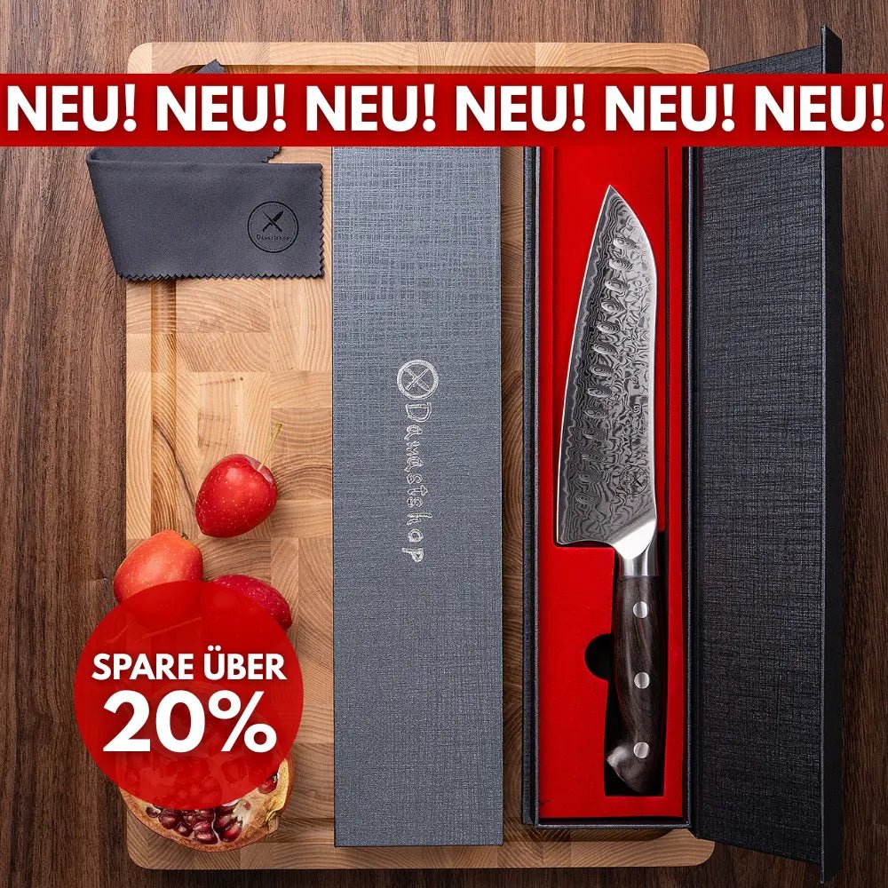 Premium Damast Santoku Ebenholz damastop.shop - Damastshop