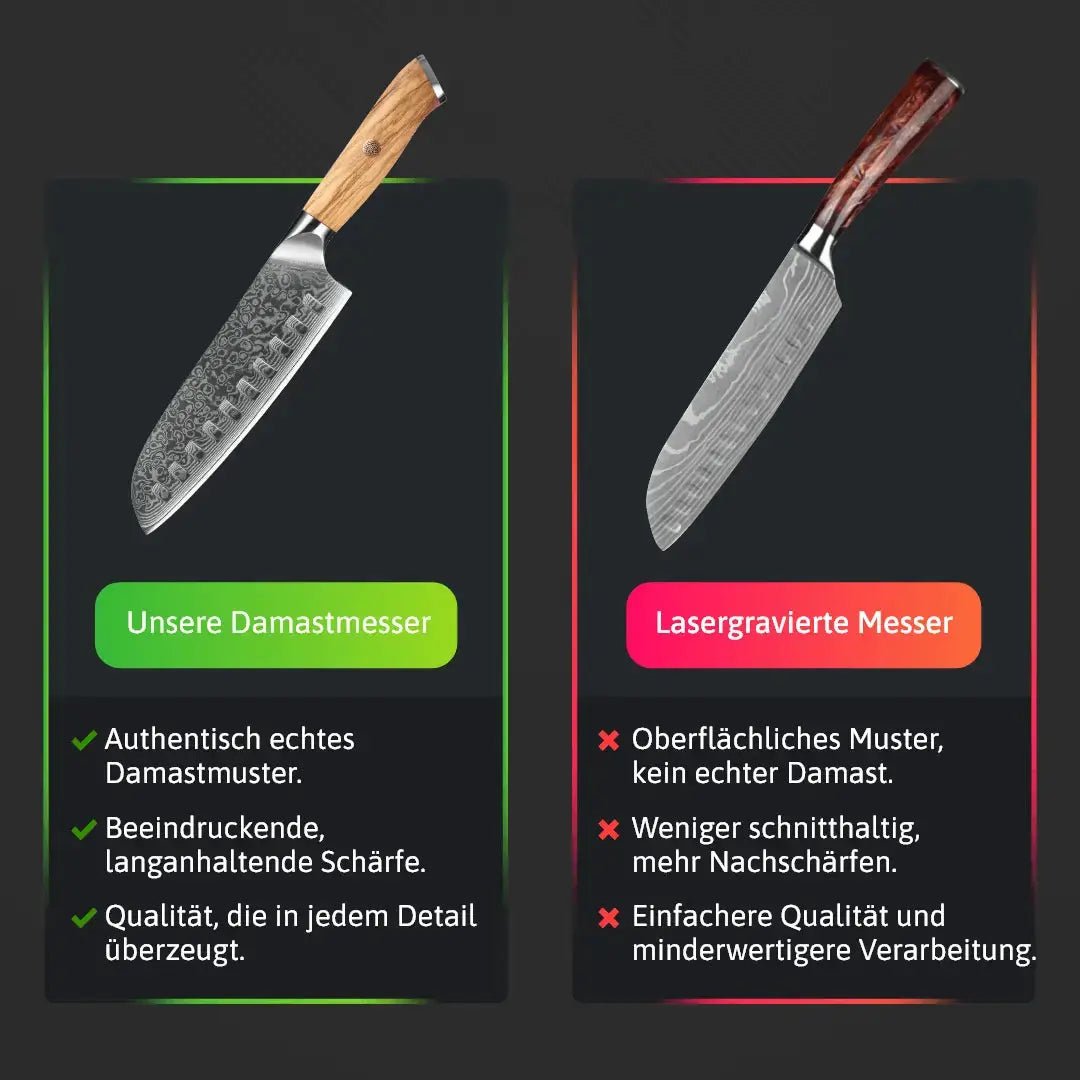 Damast Santoku Olive