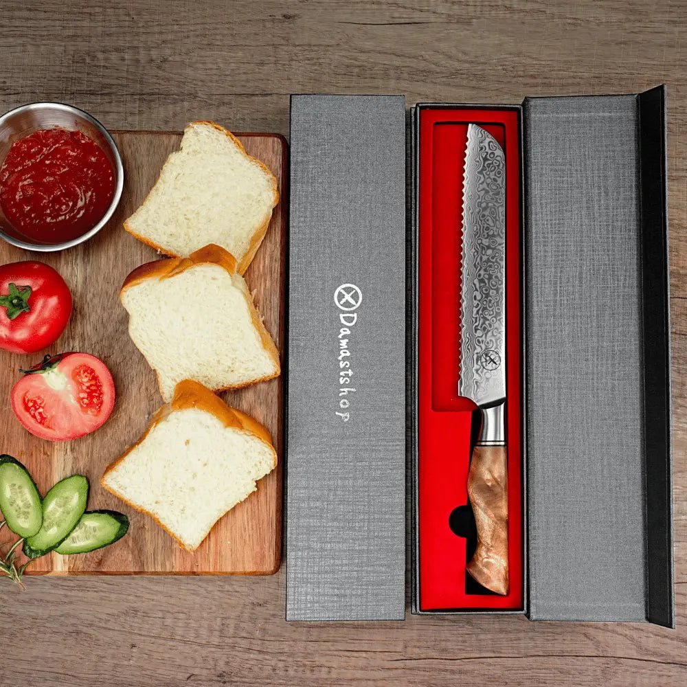 Damast Brotmesser Bergahorn damastop.shop - Damastshop