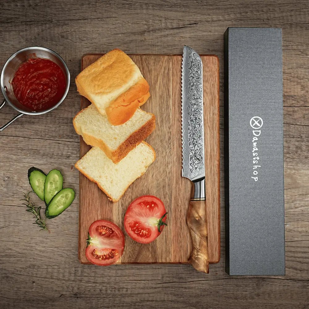 Damast Brotmesser Bergahorn damastop.shop - Damastshop