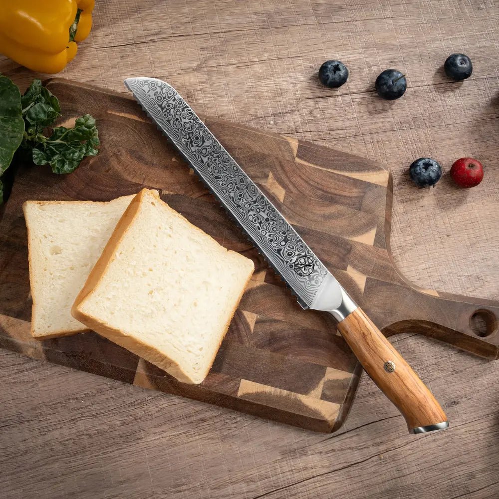 Damast Brotmesser Olive damastop.shop - Damastshop