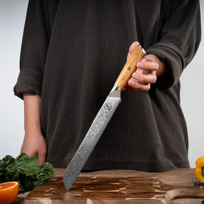 Damast Brotmesser Olive damastop.shop - Damastshop