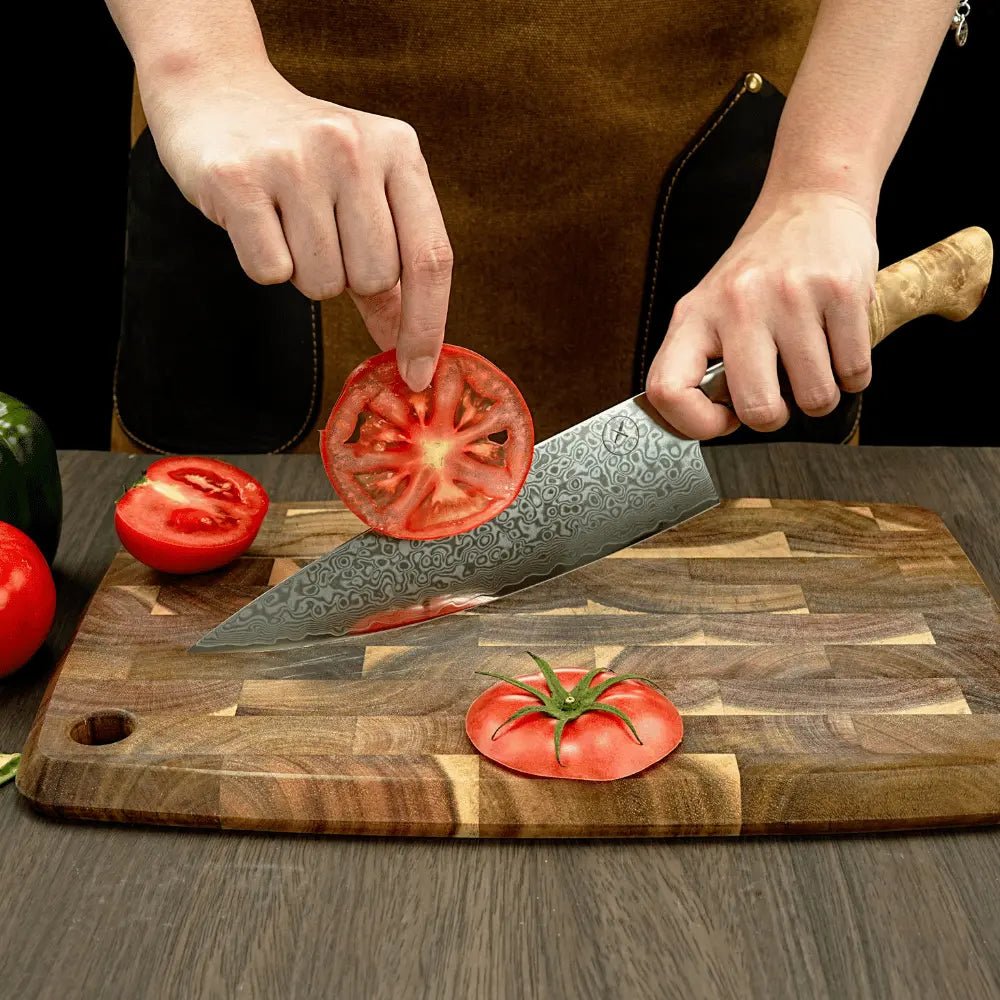 Damast Chefmesser Bergahorn damastop.shop - Damastshop