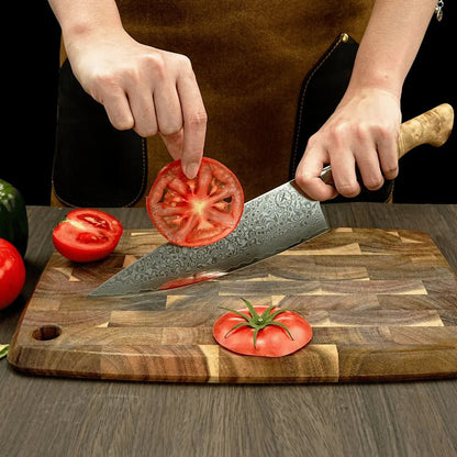 Damast Chefmesser Bergahorn damastop.shop - Damastshop