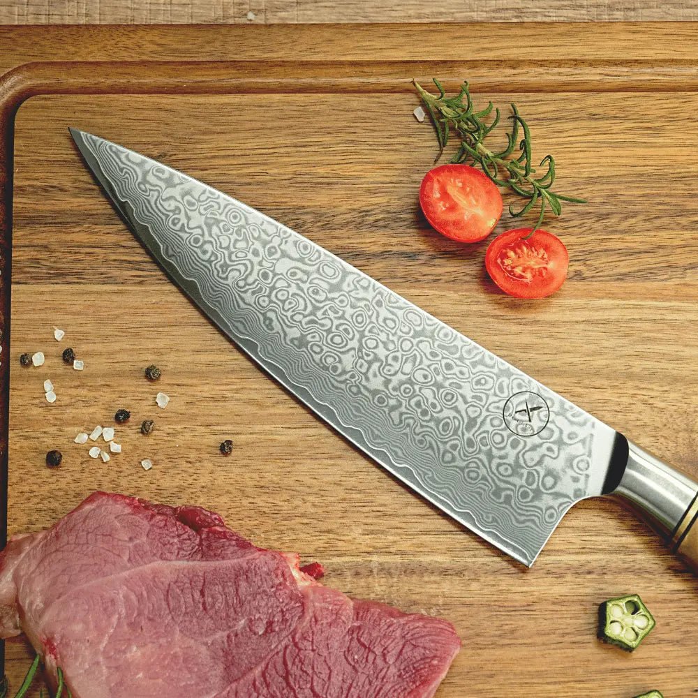 Damast Chefmesser Bergahorn damastop.shop - Damastshop