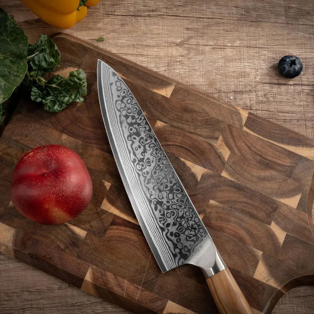 Damast Chefmesser Olive damastop.shop - Damastshop