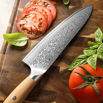 Damast Messer 5er Set Olive damastop.shop - Damastshop