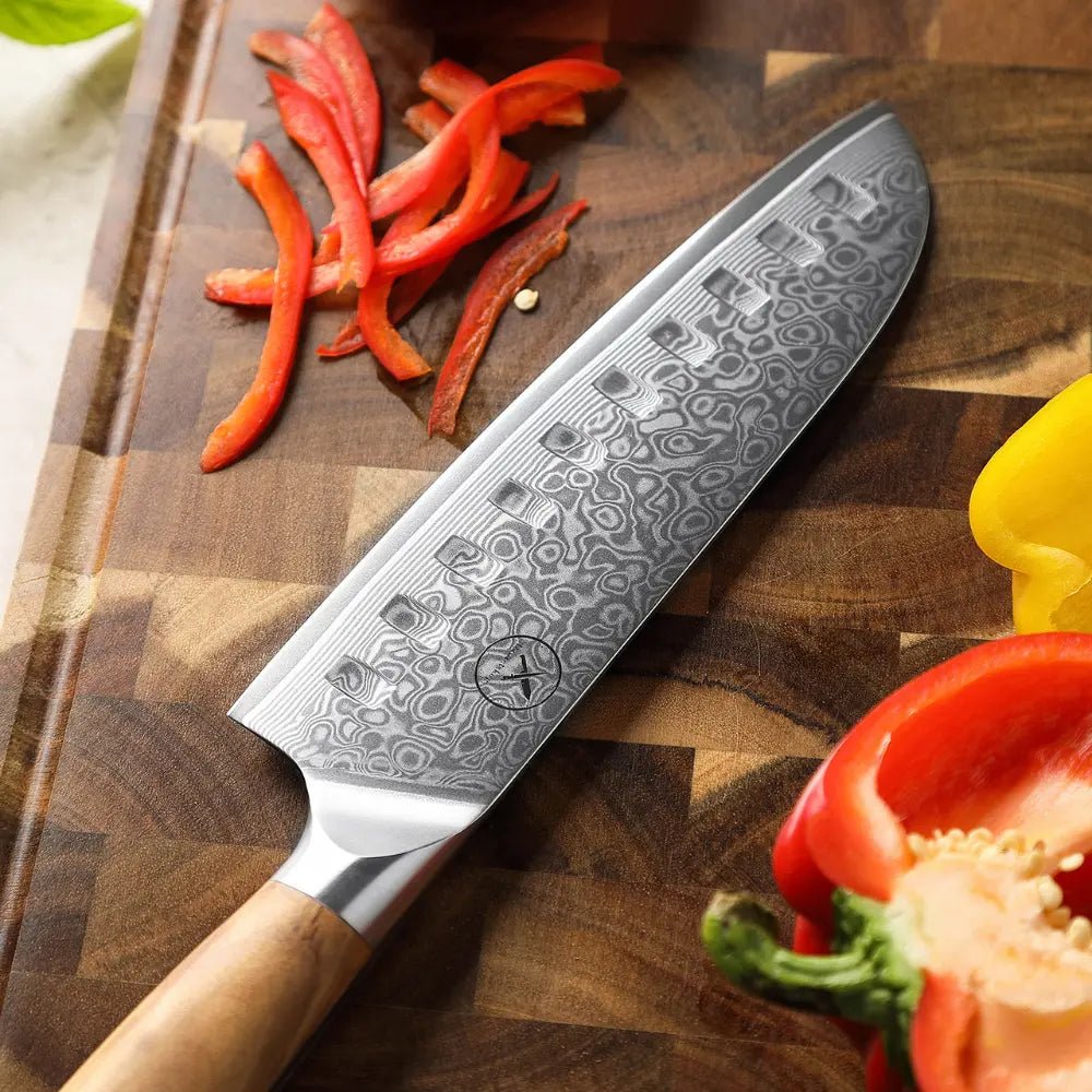 Damast Messer 5er Set Olive damastop.shop - Damastshop
