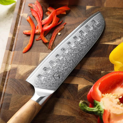 Damast Messer 5er Set Olive damastop.shop - Damastshop