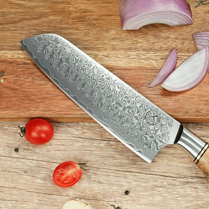 Damast Santoku Bergahorn damastop.shop - Damastshop