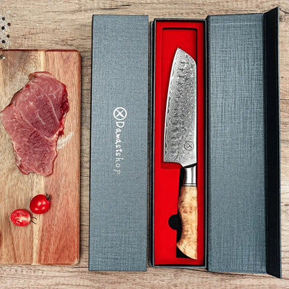 Damast Santoku Bergahorn damastop.shop - Damastshop
