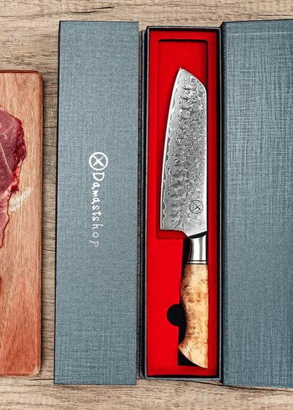 Damast Santoku Bergahorn Vorteilspaket 🎁 damastop.shop - Damastshop