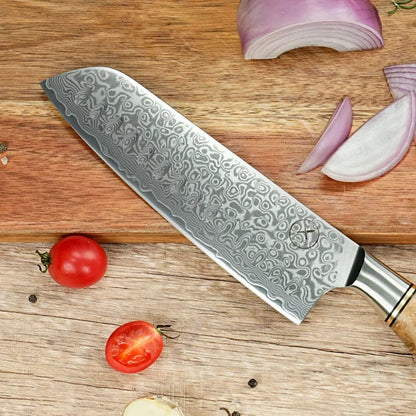 Damast Santoku Bergahorn Vorteilspaket 🎁 damastop.shop - Damastshop