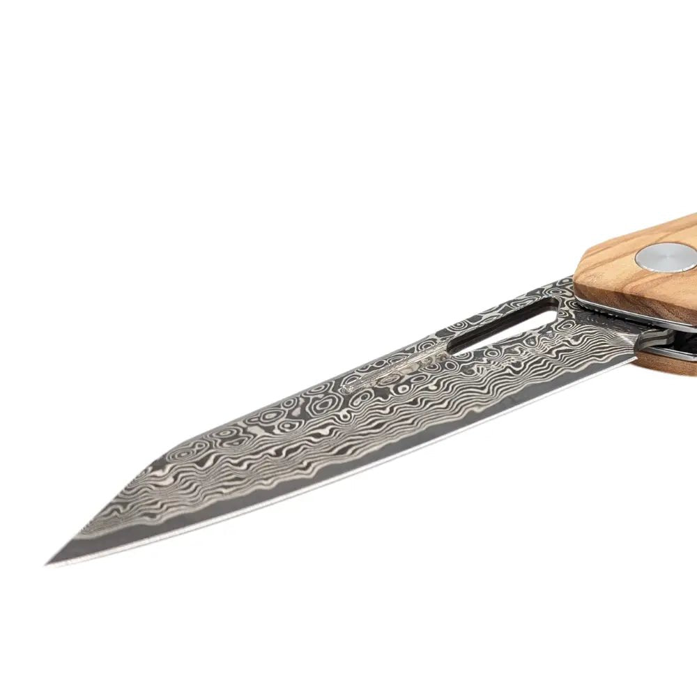 Damast Taschenmesser Olive damastop.shop - Damastshop