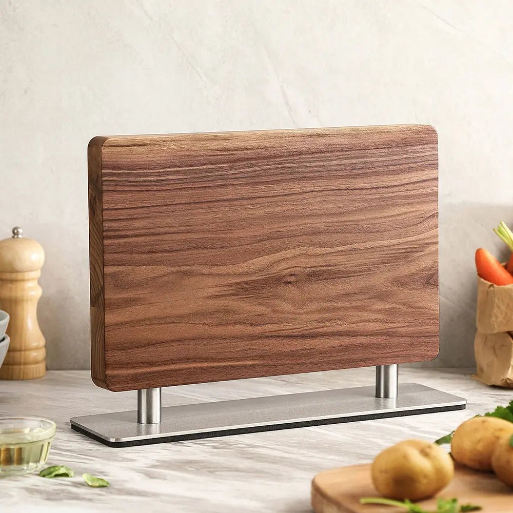 Magnet Messerblock doppelseitig Akazie oder Walnuss damastop.shop - Damastshop