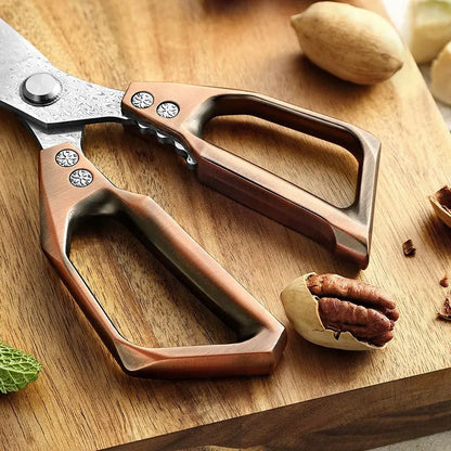 Mehrzweck Küchenschere Bronze aus 110 Lagen Damaststahl damastop.shop - Damastshop