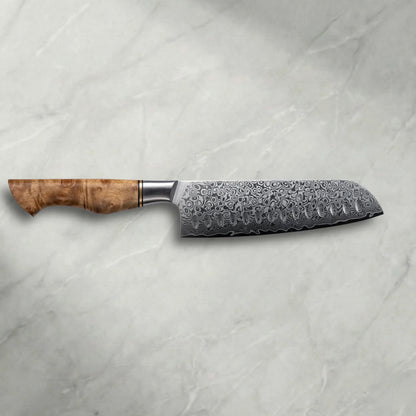 Personalisierbares Damast Santoku Bergahorn damastop.shop - Damastshop
