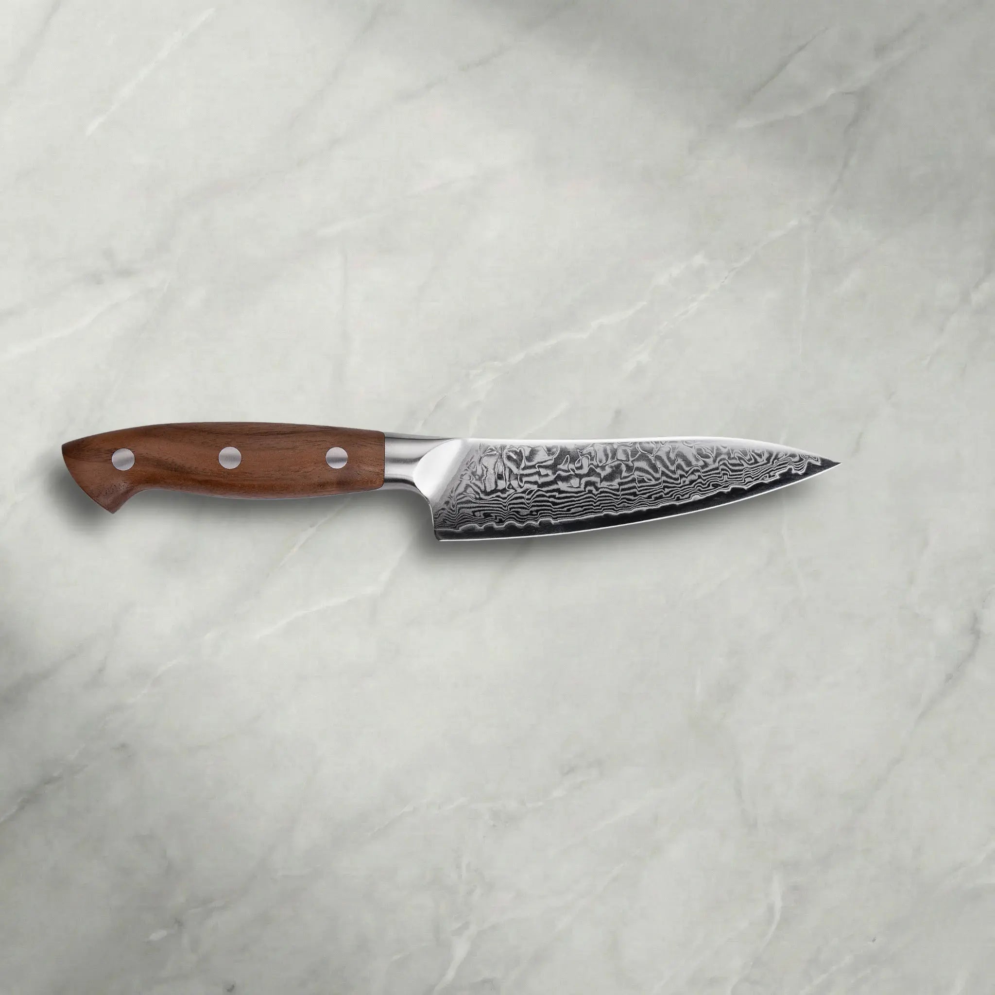 Personalisierbares Premium Damast Universalmesser Walnuss damastop.shop - Damastshop