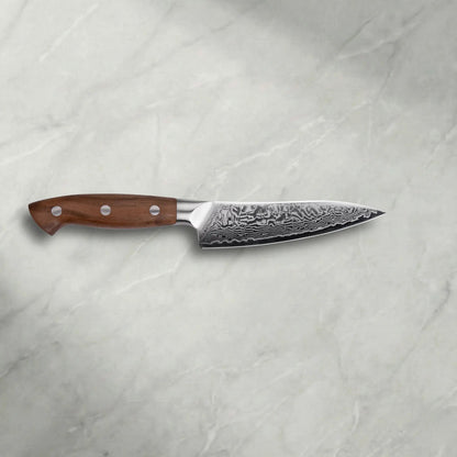 Personalisierbares Premium Damast Universalmesser Walnuss damastop.shop - Damastshop