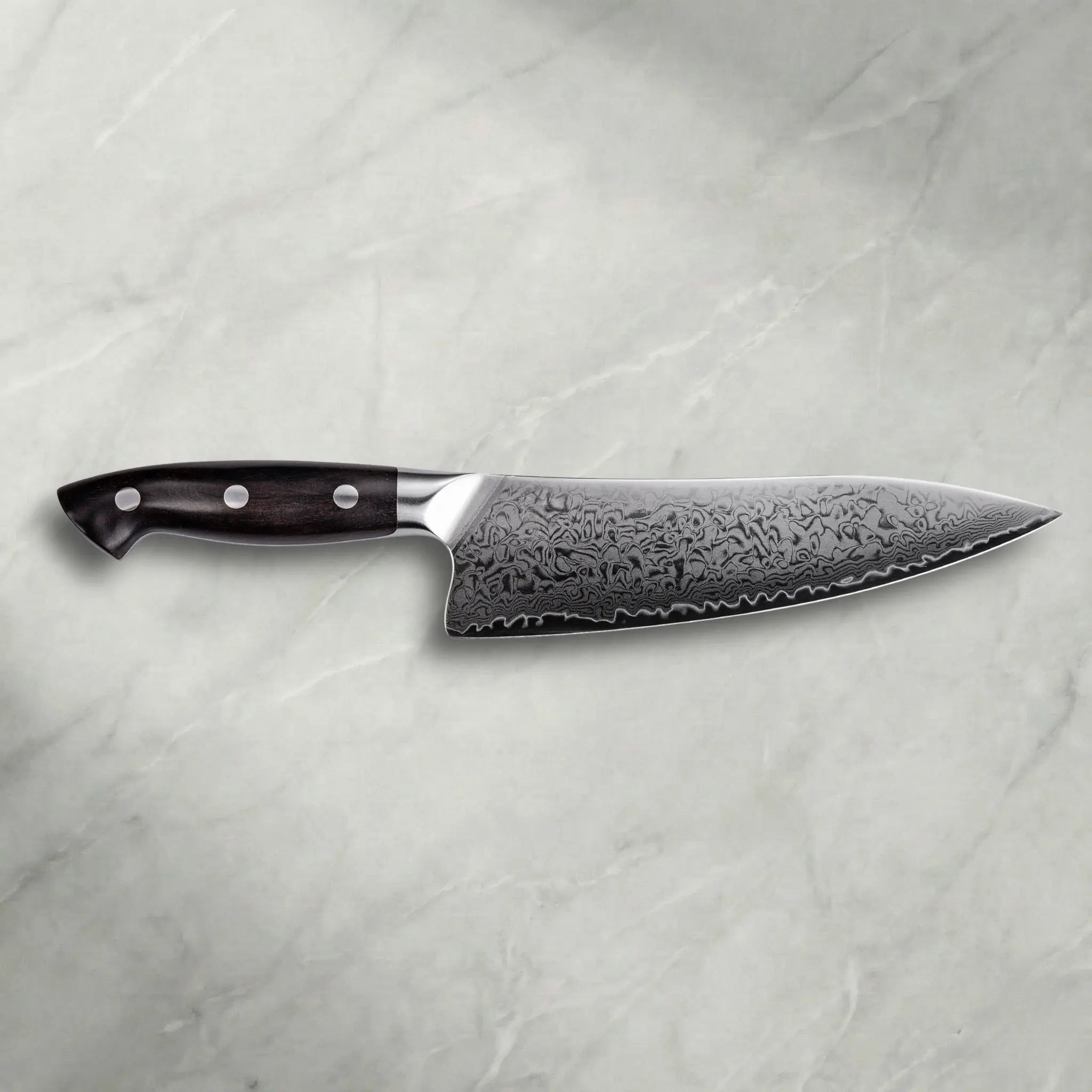 Personalisiertes Premium Damast Chefmesser Ebenholz damastop.shop - Damastshop