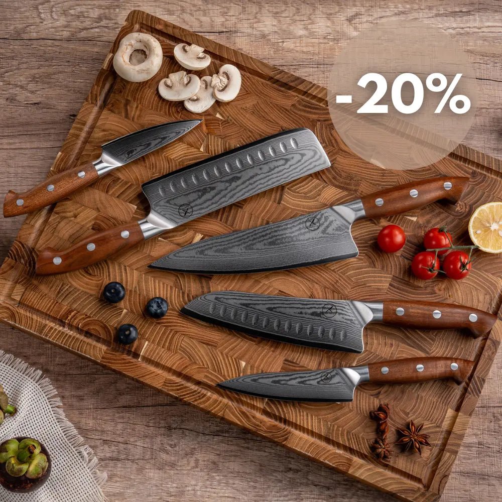 Premium Damast 5er Set Red Wood damastop.shop - Damastshop