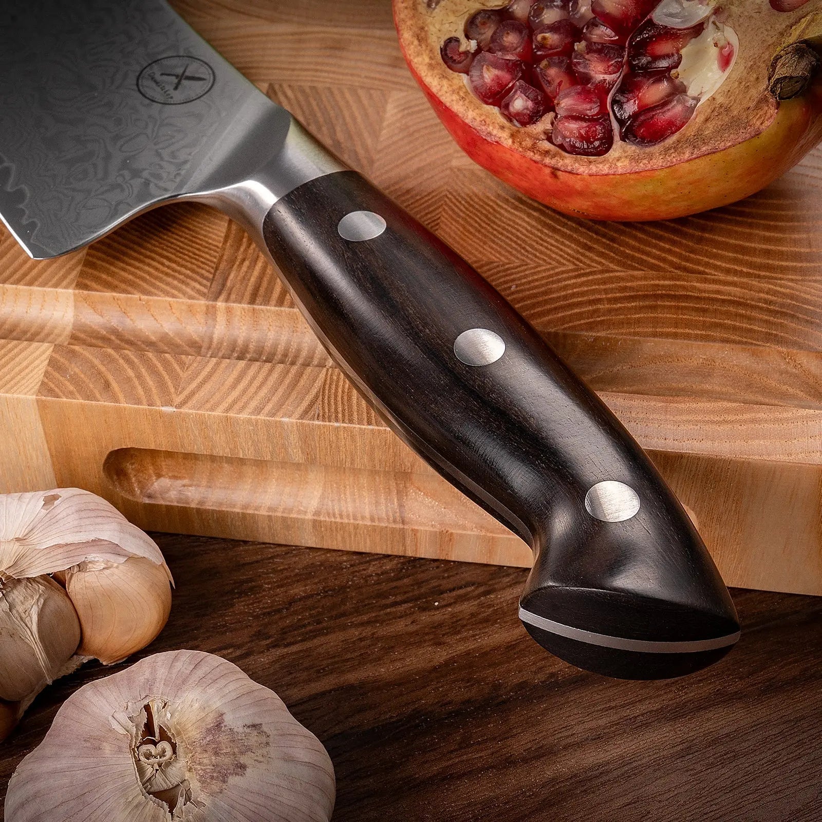 Premium Damast Chefmesser Ebenholz damastop.shop - Damastshop