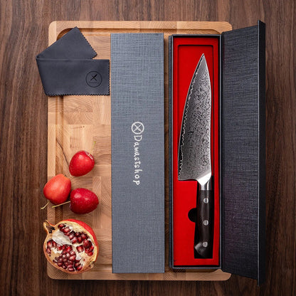 Premium Damast Chefmesser Ebenholz damastop.shop - Damastshop